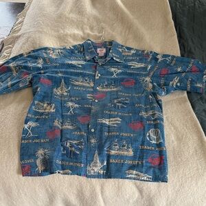 Trader Joe's Blue Casual Button Down Shirt
